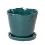 Tika Pot With Saucer – Chive – Spruce – 5″