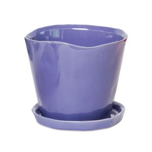 Tika Pot With Saucer - Chive - Ultra Violet - 5"