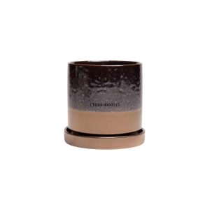Minute Pot With Saucer - Chive - Bronze Speckles - 5"