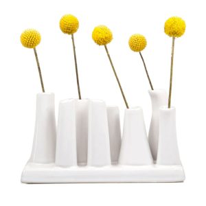 Pooley Modern Bud Vase – Chive – White