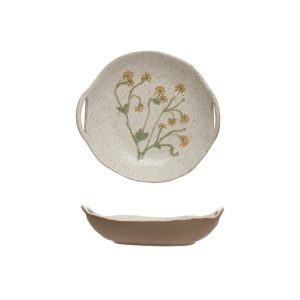 Hand Painted Botanical Bowl – 9.5″ x 2.3″