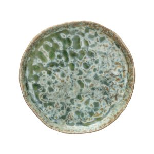 Round Stoneware Plate – Green – 6″ x 6″
