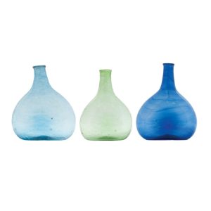 Hand Blown Glass Vase – Assorted – 6.5″ x 2.5″ x 8″