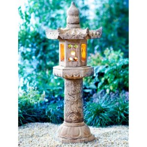 Tatsu Lantern Statue – Unique Stone – Ancient Age – 38″ x 16″