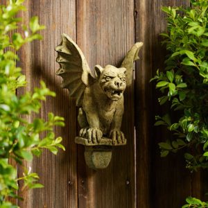 Gargoyle On Shelf Statue - Unique Stone - Ancient Age - 14" x 7" x 10"