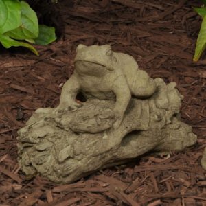 Woodland Frog Statue - Unique Stone - Ancient Age - 6" x 8"