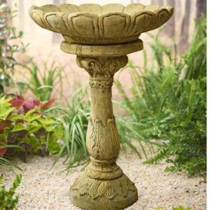 Lotus Birdbath – Unique Stone – Aged Stone – 27″ x 20″