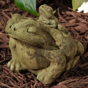 Piggyback Frog Statue – Unique Stone – Ancient Age – 4″ x 5″