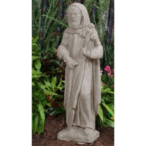 Large Saint Fiacre Statue – Unique Stone – Ancient Age – 30″