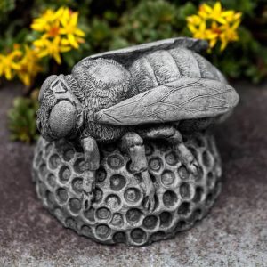 Honey Bee Statue – Campania – Alpine Stone – 4.75″ x 4.5″ x 3.25″