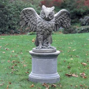 Soaring Owl Statue – Campania – Alpine Stone – 27″ x 12.5″ x 24″