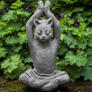 Yoga Cat Statue – Campania – Alpine Stone – 9.25″ x 8″ x 16.5″