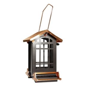 Copper Top Chateau Bird Feeder - Black/Copper- 10" x 8.75" x 12"