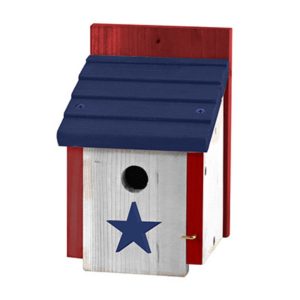 Wren Patriotic Bird House – Red/White/Blue – 6.75″ x 6″ x 12.5″