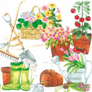 Happy Garden Beverage Napkins - Paperproducts Design - 5" x 5"