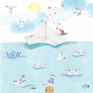 Sailing Away Beverage Napkins - Paperproducts Design - 5" x 5"