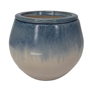 Sahara Self-Watering Pot – Border Concepts – Blue/White – 5″