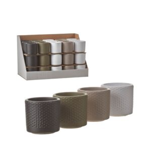 Ezra Round Dimple Planter – Alfresco – Assorted Browns – 2.75″