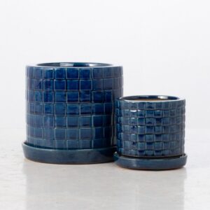 Twill Petits Attached Saucer – Alfresco – Blue – 7.5″