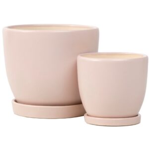 Petit Egg Pot Attached Saucer – Alfresco – Taupe – 7″