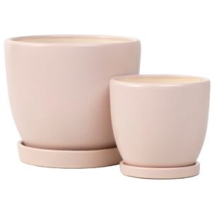 Petit Egg Pot Attached Saucer – Alfresco – Taupe – 5″