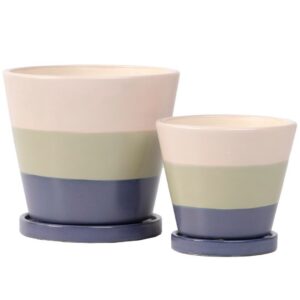 Petit Taper Attached Saucer - Alfresco - Tricolor - 7"