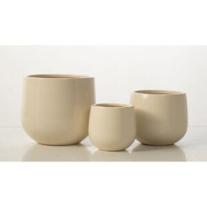 Bolla Bianco Cachepot - Alfresco - Cream - 9.5"