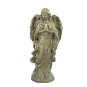 Angel Winged Prayer Statue - Athens - Marble Tone - 24" x 11" x 7"