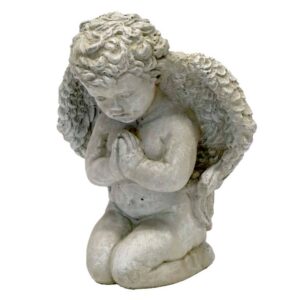 Medium Angel Praying Statue - Athens - Marble Tone - 13" x 11" x 6"