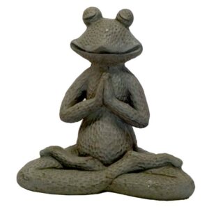 Yoga Frog Statue - Athens - Moss Green - 14" x 14" x 9"