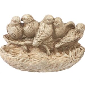 Hungry Birds Statue - Athens - Seafoam - 6" x 11" x 6"