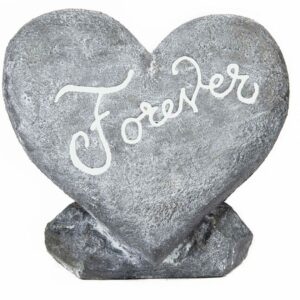 Forever Heart Statue - Athens - Flint - 8" x 9" x 6"