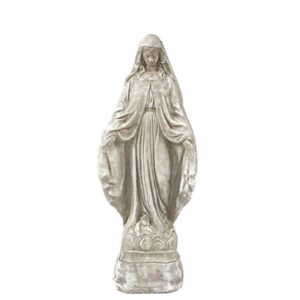 Tiny Virgin Mary Statue - Athens - Marble Tone - 18" x 7" x 5"