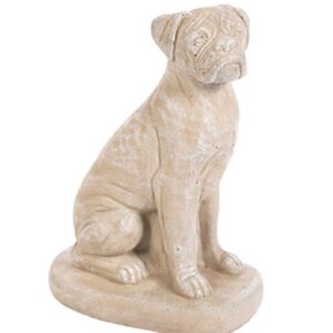Small Boxer Dog Statue - Athens - Dessert Sand - 13" x 6" x 9"