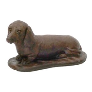 Mini Dachschund Statue - Athens - Autumn Brown - 6" x 5" x 11"