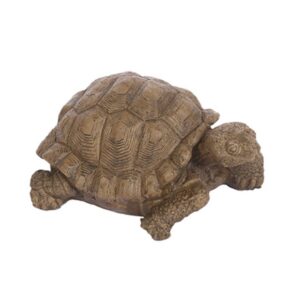 Medium Box Turtle Statue - Athens - Aged Pine - 7" x 10" x 12"