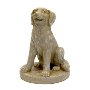 Sitting Golden Retriever Statue – Athens – Buff – 15″ x 12″ x 12″