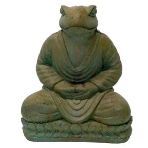 Zen Frog Statue – Athens – Verde – 8″ x 7″ x 3″
