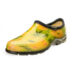Womens Original Garden Shoe – Sloggers – Bold Poppies Light Green – Size 9