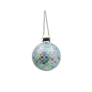 Glass Globe with Hanging Chain – Opal Mermaid – 10″