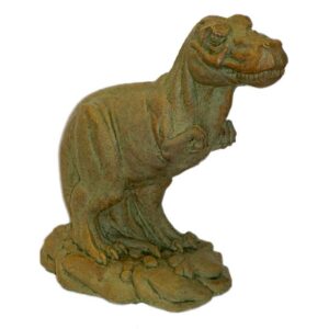 Small T-Rex Dinosaur Statue - Athens - Brushed Moss - 17" x 17" x 8"