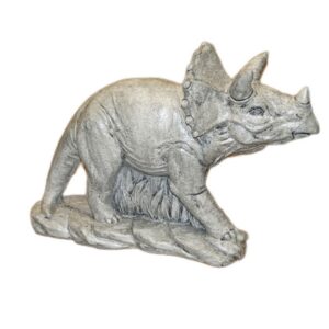 Triceratops Dinosaur Statue - Athens - Brushed Moss - 18" x 9" x 26"