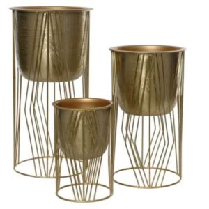 Metal Planter Stand - Kaemingk - Gold - 9.84" x 20.08"