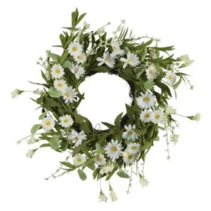 Daisy Wreath - Kaemingk - White - 21.65"