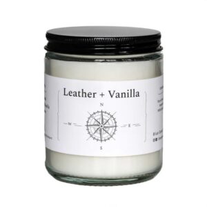 Leather + Vanilla Jar Candle - 2.75" x 3.5"