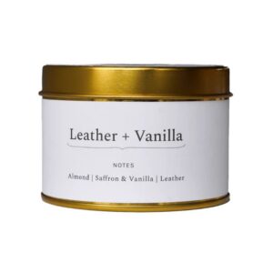 Leather + Vanilla Travel Tin Candle - 3" x 2.25"