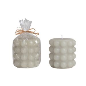 Unscented Hobnail Pillar Candle - 4" x 4"
