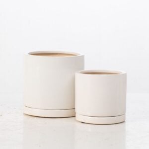 Sycamore Cylinder Pot – Alfresco – White – 7″