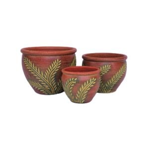Frond Terra Cotta Planter – Alfresco – Red – 11.5″