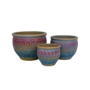 Wind Terra Cotta Planter – Alfresco – Rainbow – 11.5″